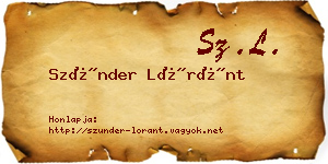 Szünder Lóránt névjegykártya