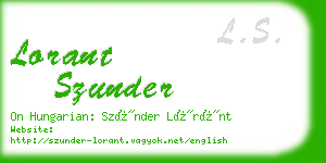 lorant szunder business card